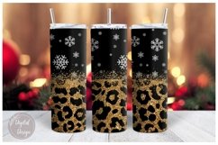 20oz Christmas Snowflake Skinny Tumbler Sublimation Design Product Image 1