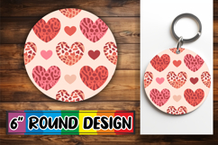 Timeless Keychain Round Style PNG, Valentine's Pattern Product Image 1
