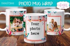 Floral photo mug template for sublimation, customizable mug Product Image 1