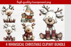 4 Whimsical Christmas Clipart | Cute Festive Holiday PNG Product Image 1