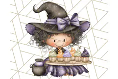 Cute Witch Halloween Baking Clipart PNG, Holiday Treats Png Product Image 2