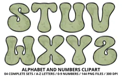Summer Alphabet & Numbers PNG Clipart Doodle Letters 300 DPI Product Image 4
