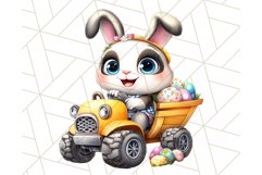 Pastel Easter Construction Clipart, Bunny Truck PNG Product Image 14