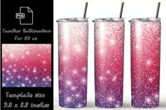 Christmas Glitter Tumbler Wrap, 20oz Skinny Sublimation Product Image 1