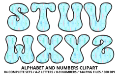 Summer Alphabet &amp; Numbers PNG Clipart Doodle Letters 300 DPI Product Image 4