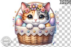 Easter Cat Sublimation - Easter Clipart PNG Design Product Image 1