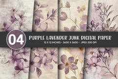 Purple Lavender Junk Digital Paper Product Image 1