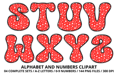 Polka Dots Alphabet Letters &amp; Numbers Clipart PNG 300DPI Product Image 4