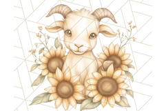 Rustic Sunflower Clipart, Soft Country Farmhouse Florals Png Product Image 2