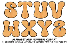 Summer Alphabet & Numbers PNG Clipart Doodle Letters 300 DPI Product Image 4