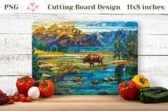 Stained Glass Bison Cutting Board, Animals Cutting Board PNG Product Image 1
