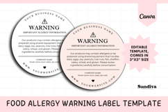 Food Allergy Warning Label Canva Template 4 Product Image 1
