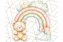 Pastel Plushie Rainbow Clipart PNG, Nursery Baby Animals Png Product Image 2