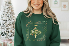Jesus Christmas Png, Coquette Christmas Tree Png, Christmas Product Image 1