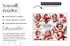 Cute Cupid clipart, Valentine's Day Sublimation Product Image 3