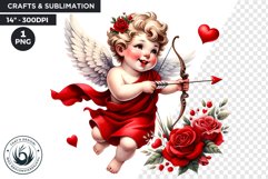 Cute Cupid clipart, Valentine&#039;s Day Sublimation Product Image 1