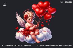 Cute Cupid clipart, Valentine&#039;s Day Sublimation Product Image 2