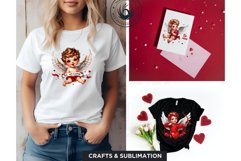 Cute Cupid clipart, Valentine&#039;s Day Sublimation Product Image 4