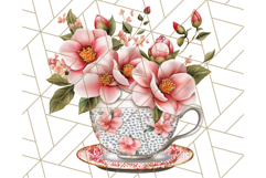 Vintage Floral Teacup Clipart PNG, Blooming Teacups Clip Art Product Image 2