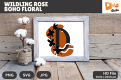 Wildling Rose Boho Floral Monogram Product Image 1