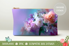 Flowers Cosmetic Bag, Floral Cosmetic Bag Template Product Image 1