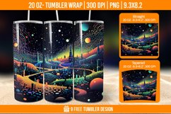Northern Lights Tumbler Wrap Designs, Sublimation Wrap Product Image 1