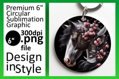 Elegant Circle Coaster PNG Artwork , Horse Product Image 1