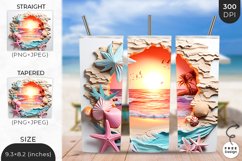 3D Tropical Breach Tumbler Wrap | 3D Sublimation Wrap Design Product Image 1