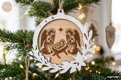 Nativity Ornament Engraving SVG Bundle | Christmas | SVG Product Image 4