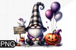 Halloween Gnome Sublimation, Birthday Gnome Clipart PNG Product Image 1