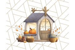 Autumn Treehouse &amp; Woodland Cabin PNG Clipart Product Image 2