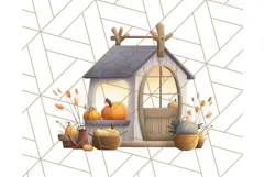 Autumn Treehouse & Woodland Cabin PNG Clipart Product Image 2