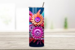 3D Whimsical Floral Tumbler Wrap | Sublimation PNG design Product Image 2
