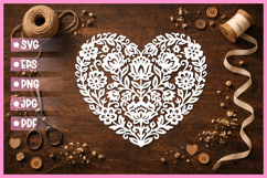 16 Paper Cut Floral Heart , Paper Cut Heart SVG Product Image 7
