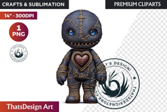 Voodoo doll Halloween Clipart, black Magic gothic witchcraft Product Image 1