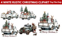 White Rustic Christmas Clipart PNG Product Image 1