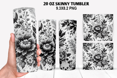 Flowers Skinny Tumbler 20oz Wrap Design, Spring Tumbler Wrap Product Image 1