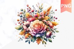 Autumn Flowers Sublimation - Clipart PNG Design Product Image 1