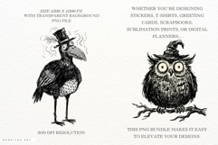 Goth Creepy Birds Clipart Product Image 2