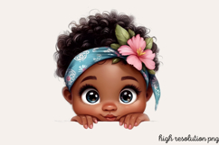 Peekaboo African Black Girl Clipart Bundle PNG Product Image 5