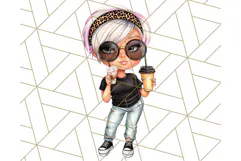 Sassy Mom Coffee PNG Clipart, Messy Bun Mom Life PNGs Product Image 2