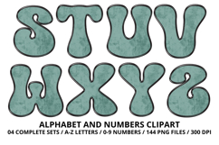 Summer Alphabet &amp; Numbers PNG Clipart Doodle Letters 300 DPI Product Image 4