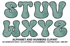 Summer Alphabet & Numbers PNG Clipart Doodle Letters 300 DPI Product Image 4