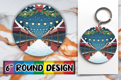 Radiant Ornaments Circle Sublimation PNG, Winter Product Image 1