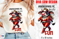 Funny Glamorous Cow Sublimation, Sassy Quotes PNG Product Image 1