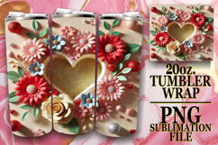 Radiant spirits 20oz tumbler wrap, 3D Heart Product Image 1
