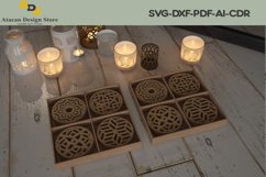Laser cut Round Patterned Coaster and Box Templates Set 207 Product Image 4