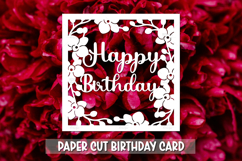 Happy Birthday Greeting card SVG,Paper cut SVG Birthday Card Product Image 1