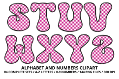 Gingham Plaid Alphabet Letters &amp; Numbers Clipart PNG 300DPI Product Image 4