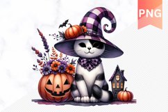 Halloween Cat Sublimation - Clipart PNG Design Product Image 1